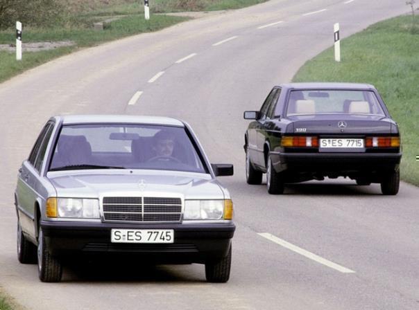 Mercedes-Benz Kompaktklasse Limousinen der Baureihe W 201 (Produktionszeitraum 1982 bis 1993). 